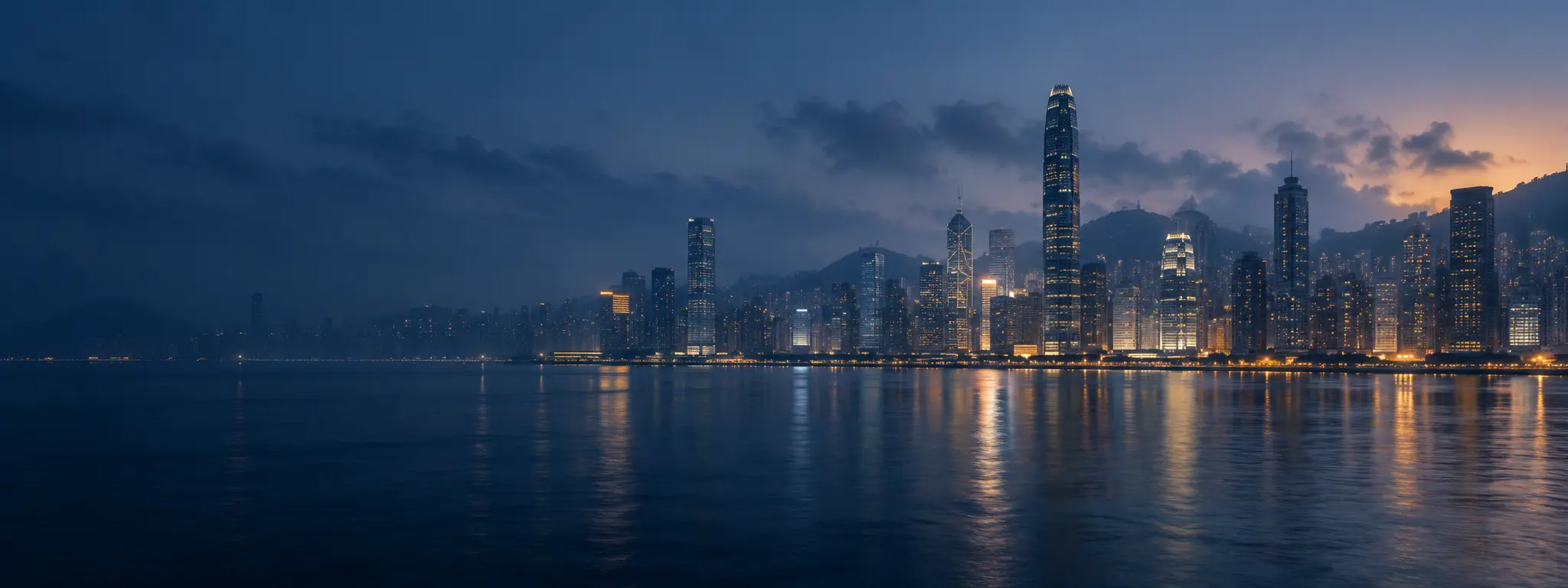The Mumbai skyline at dusk